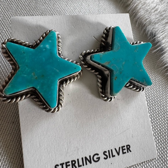 Star Shaped Sterling Silver Earrings